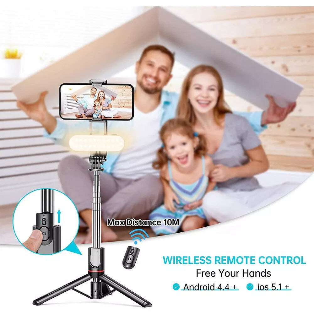 Selfie Stick Tripod Stand with Bluetooth Remote | Adjustable & Portable for Perfect Shots