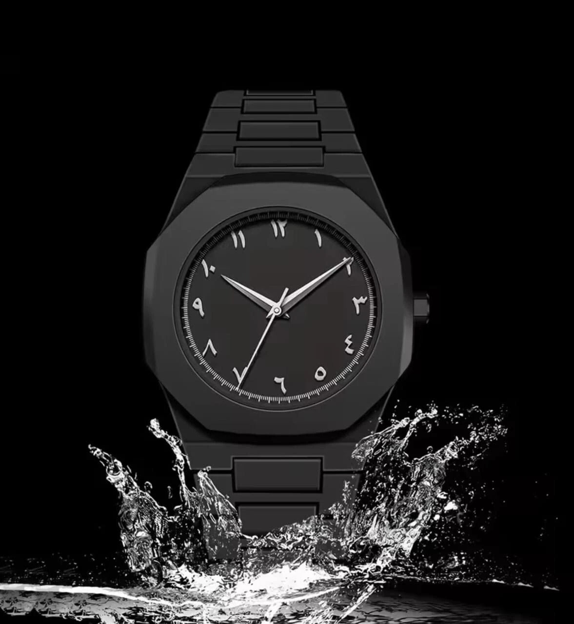 Black Arabic Dial Quartz Watch for Men – Timeless Elegance in Every Second