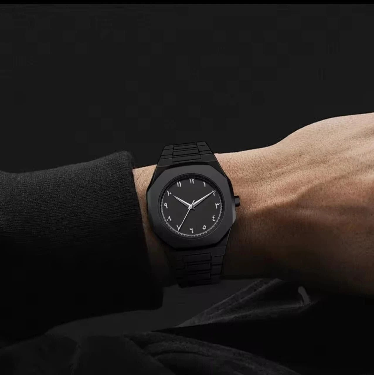 Black Arabic Dial Quartz Watch for Men – Timeless Elegance in Every Second