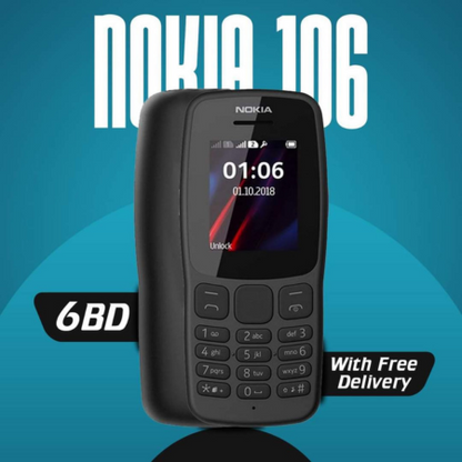 Nokia 106 (2023) – Durable Keypad Phone with Dual SIM, Long Battery Life & FM Radio