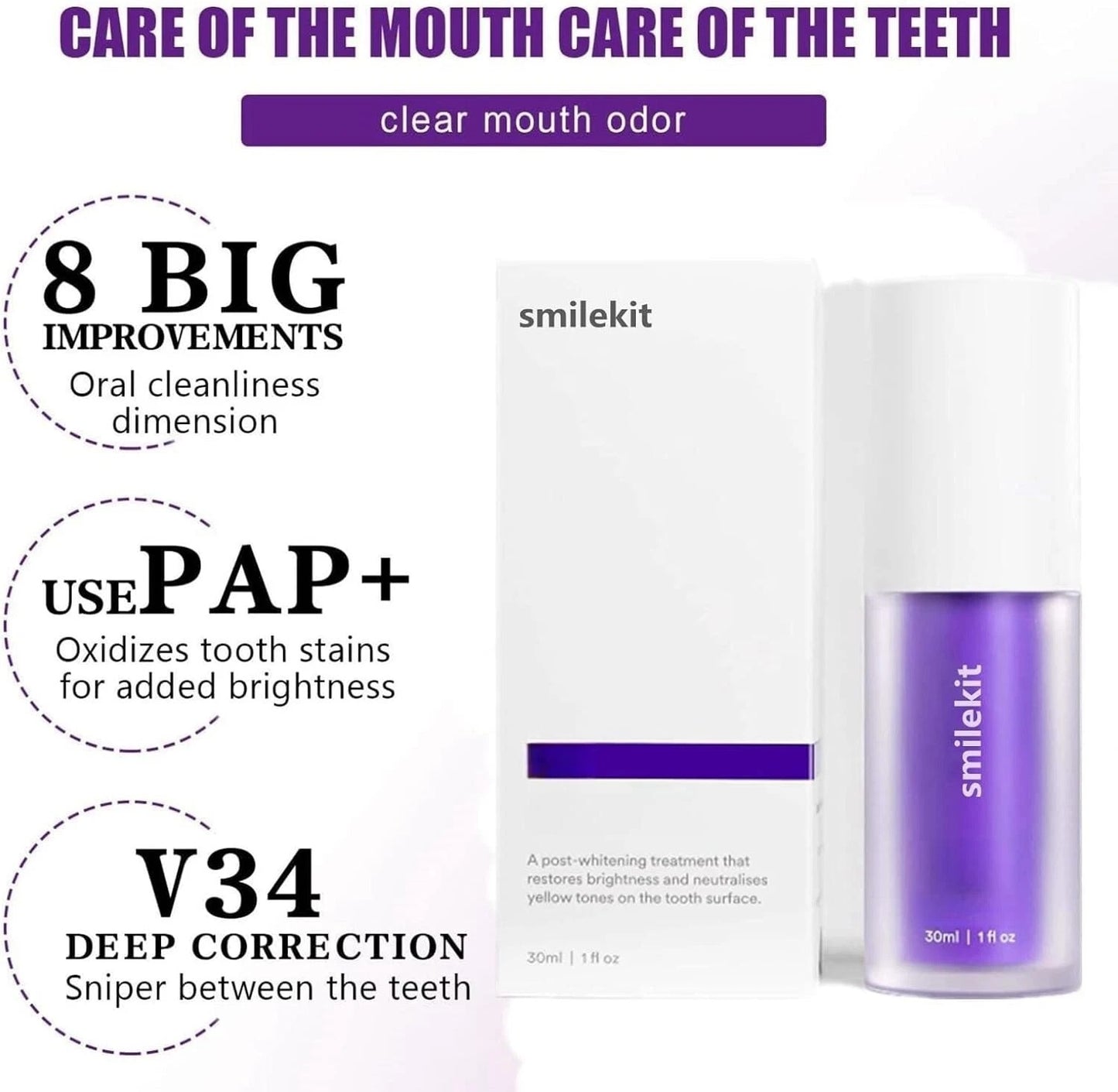 Hismile V34 Colour Corrector – Purple Teeth Whitening Tooth Stain Remover