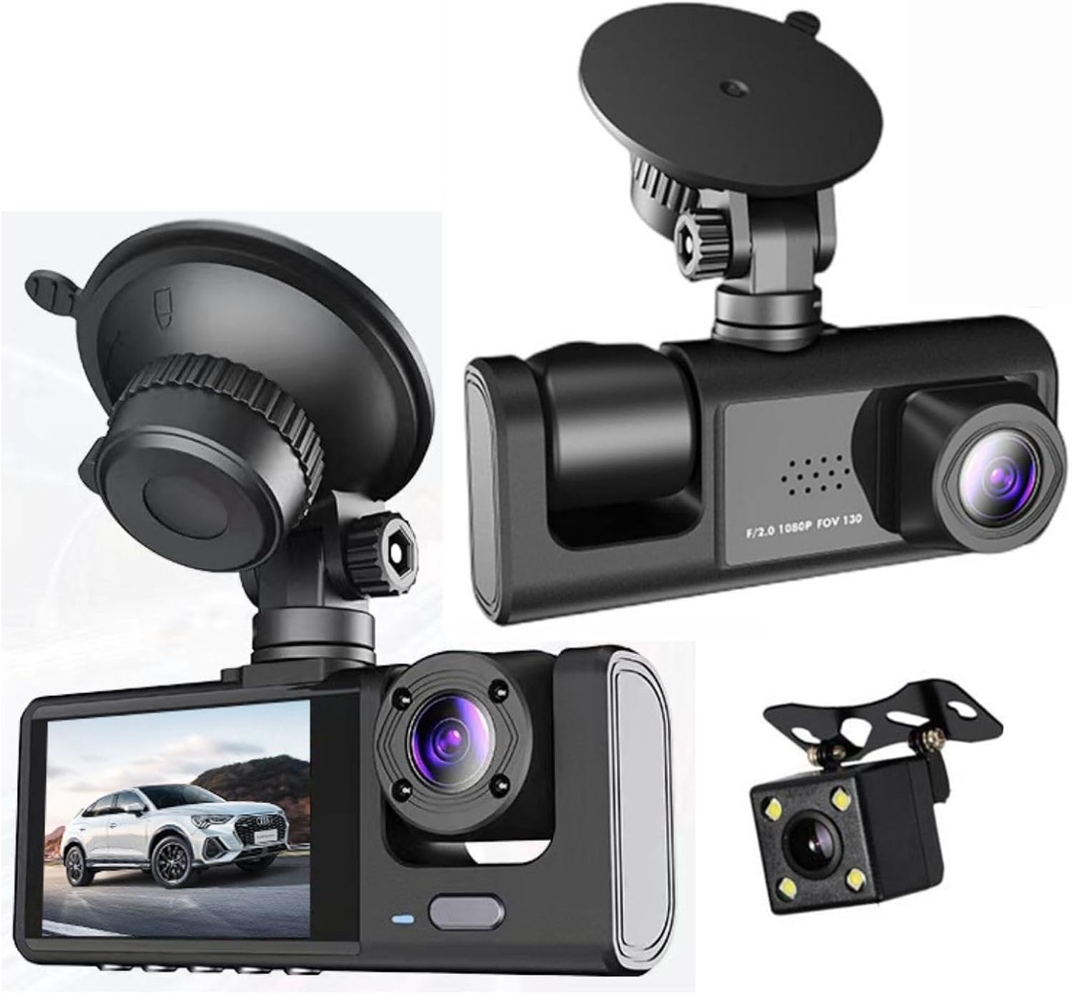 Dash Cam Front/Interior &amp; Rear | 1080P HD | Night Vision |