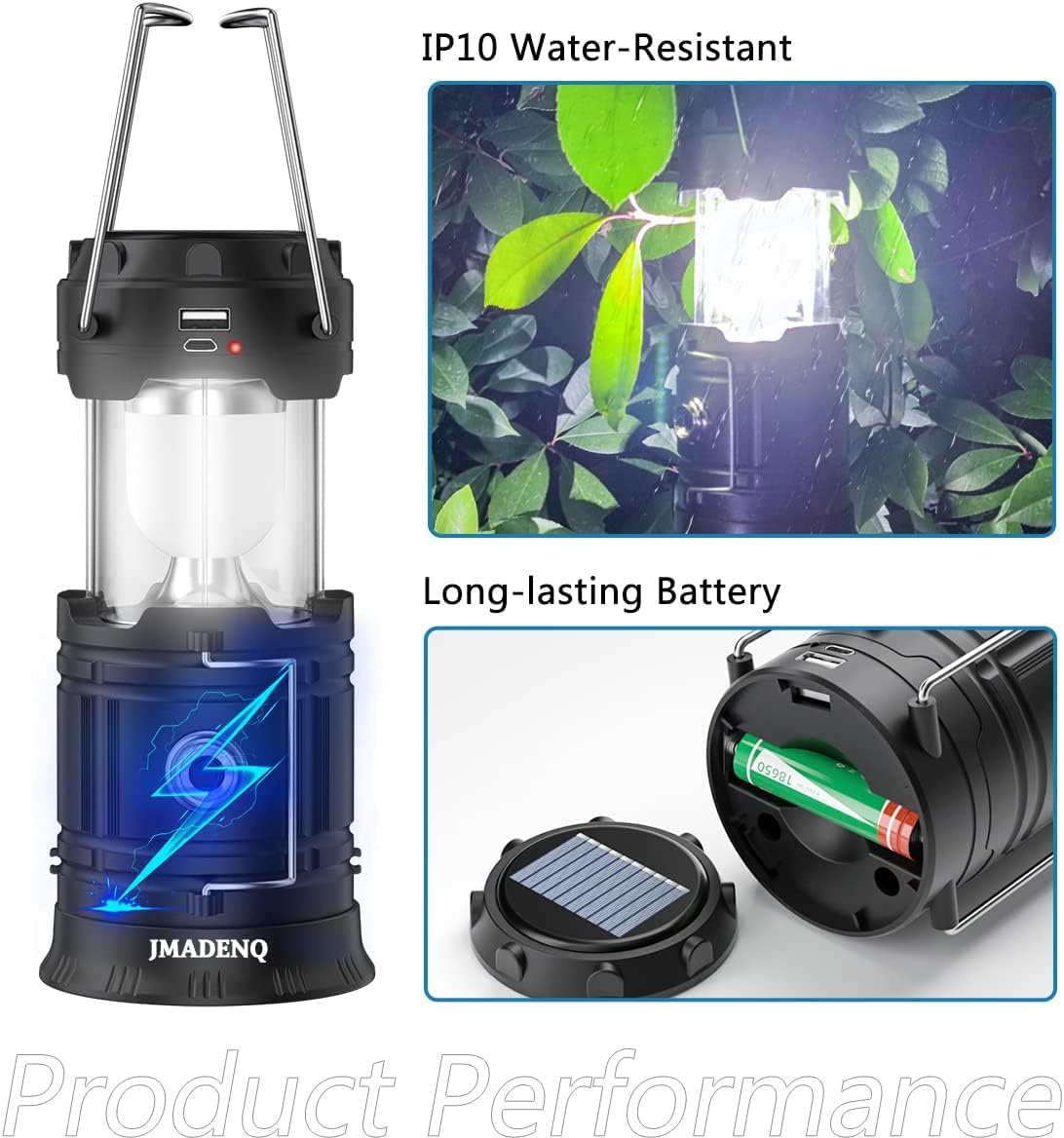 Solar Camping Lantern – USB Rechargeable Emergency Light for Power Outages