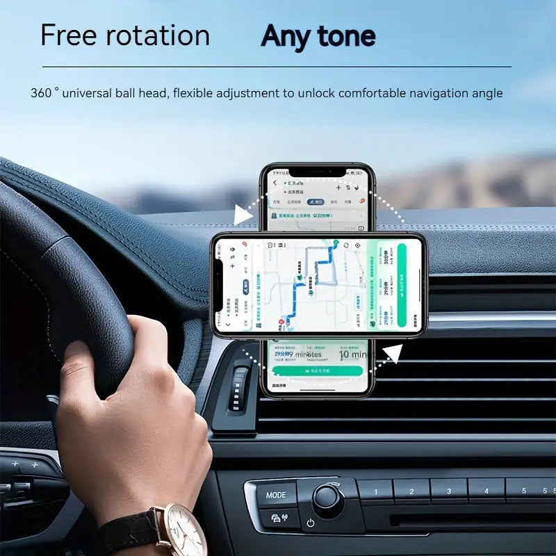 Magnetic Car Phone Holder – 360° Suction Cup Rotating Folding Dashboard Mount