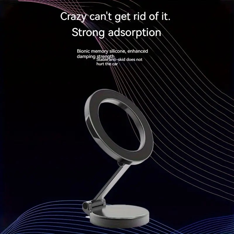 Magnetic Car Phone Holder – 360° Suction Cup Rotating Folding Dashboard Mount