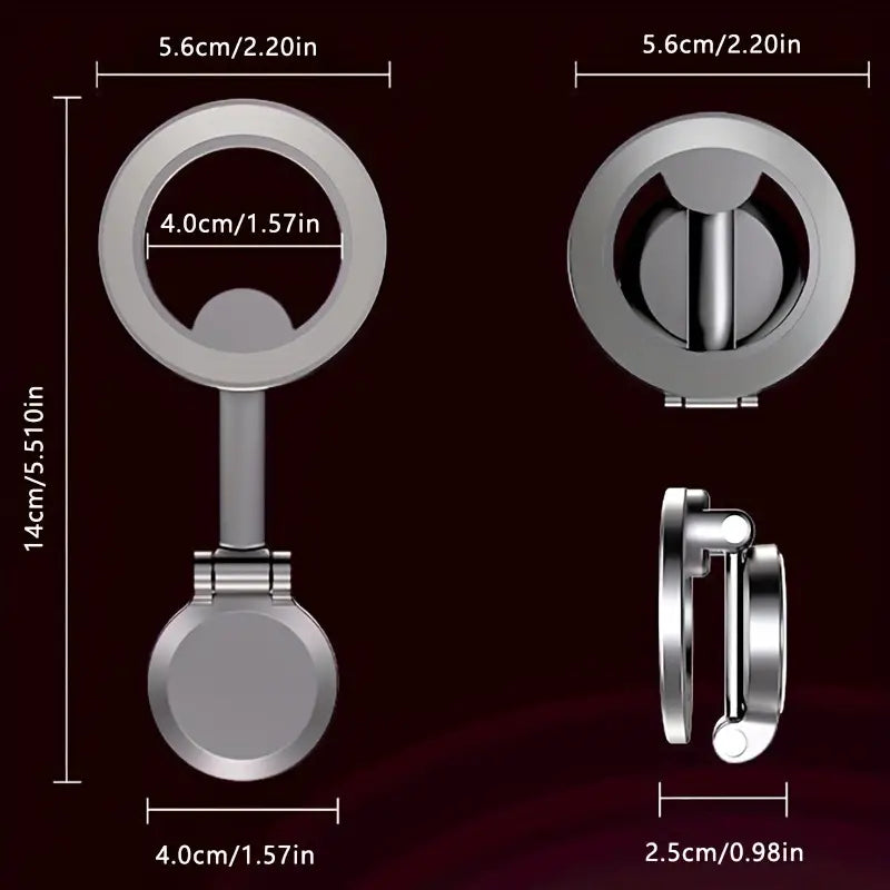 Magnetic Car Phone Holder – 360° Suction Cup Rotating Folding Dashboard Mount