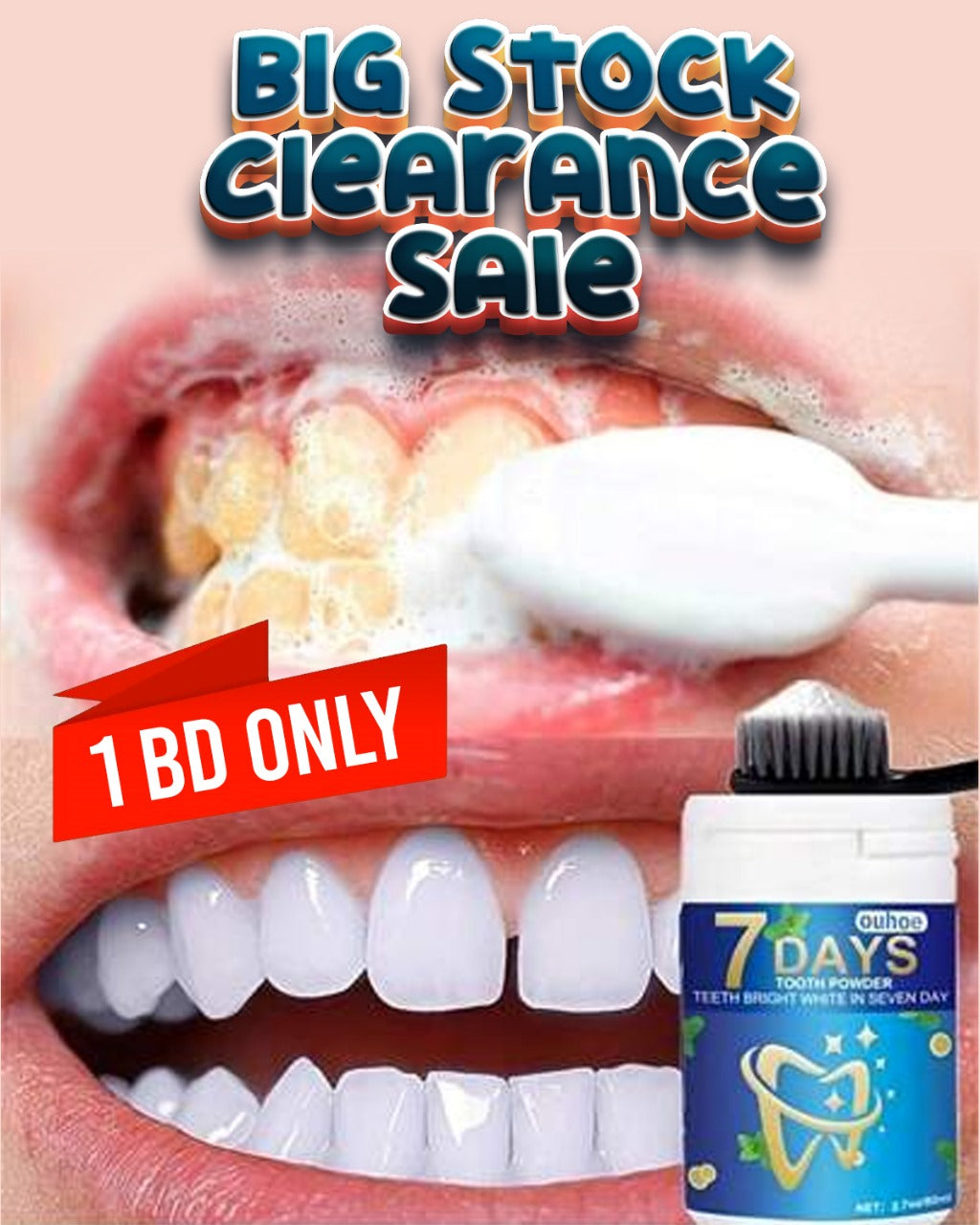 7D WHITE Tooth Powder – Natural Teeth Whitening & Breath Freshener | 50g