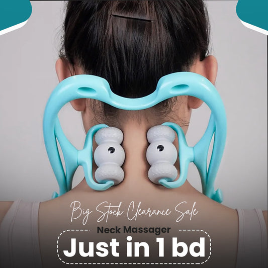 Portable Neck & Shoulder Massager Roller | Deep Tissue Kneading Relief