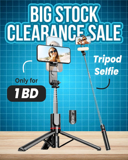 Selfie Stick Tripod Stand with Bluetooth Remote | Adjustable & Portable for Perfect Shots