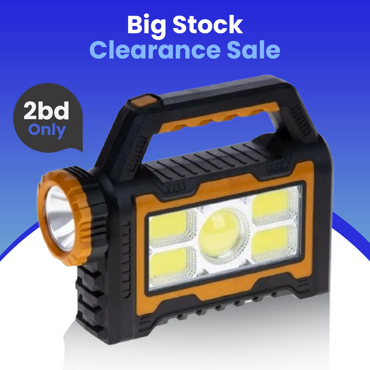 Rechargeable Solar LED Flashlight | 3 Modes & Work Light | Portable & USB Powered