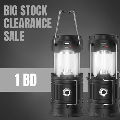 Solar Camping Lantern – USB Rechargeable Emergency Light for Power Outages