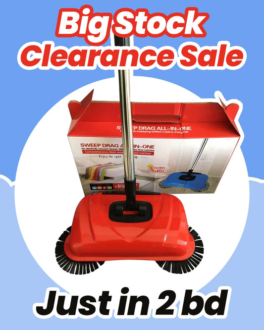 Sweep Drag Rotating Broom – Hand Push All-in-One Floor Cleaner