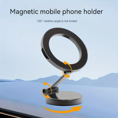 Magnetic Car Phone Holder – 360° Suction Cup Rotating Folding Dashboard Mount