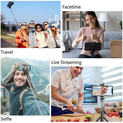 Selfie Stick Tripod Stand with Bluetooth Remote | Adjustable & Portable for Perfect Shots