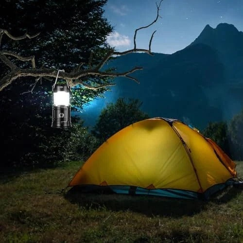 Solar Camping Lantern – USB Rechargeable Emergency Light for Power Outages